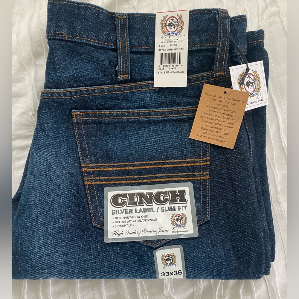 New with tags Cinch jeans dark wash 33x36